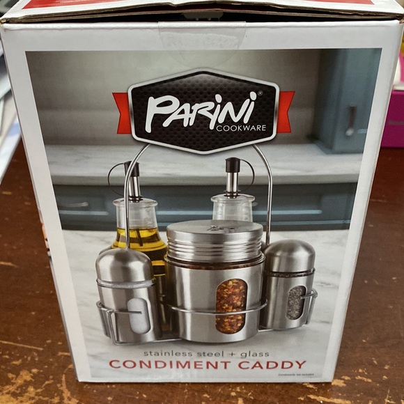 Sold Panini Stainless Condiment 6pc Caddy Set NEW - Picture 3 of 4
